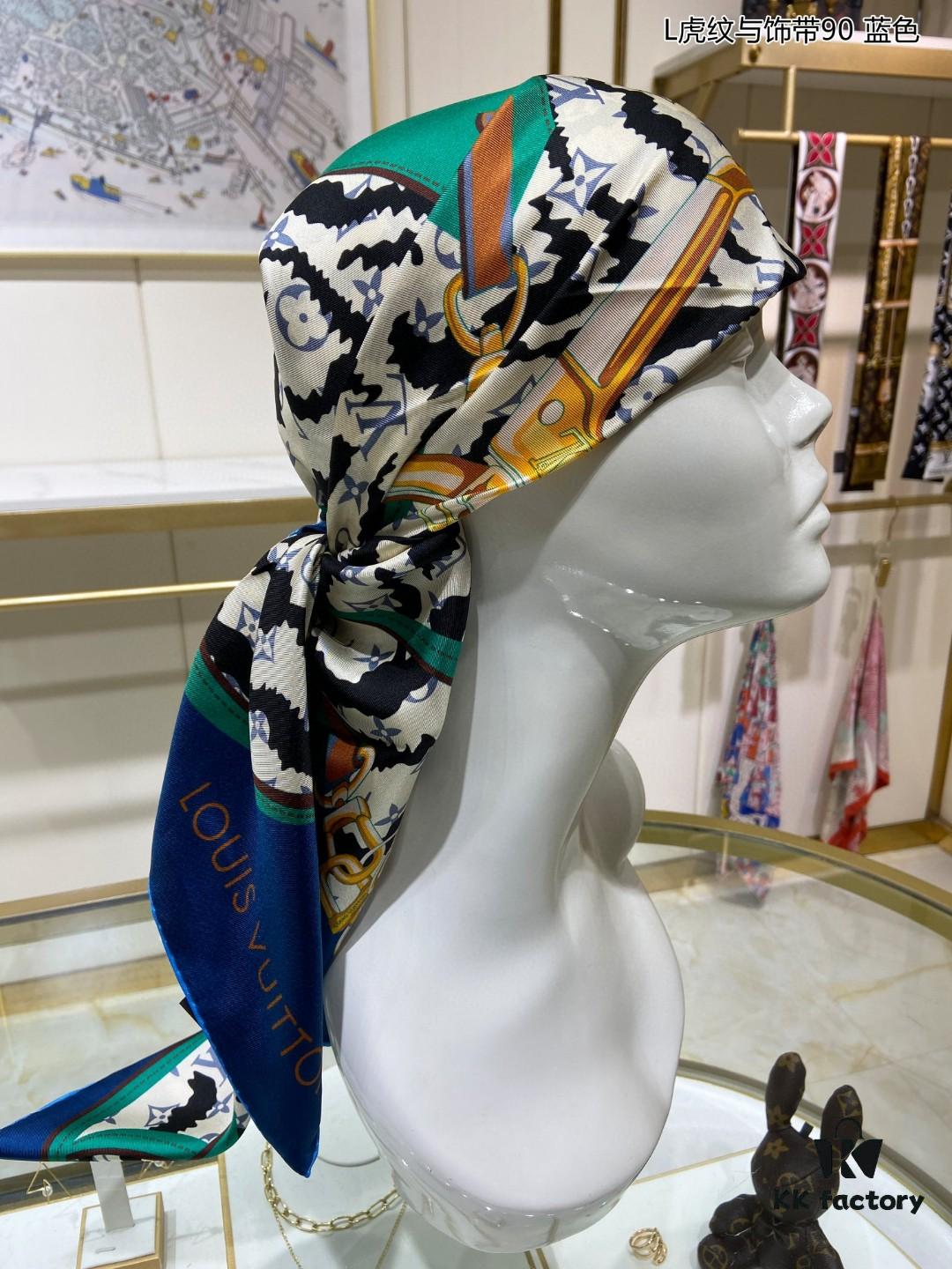 693077346e68136f4d9a66dc Luxury LV Monogram Tiger Stripe Silk Scarf - Premium Quality 90x90cm Real Silk