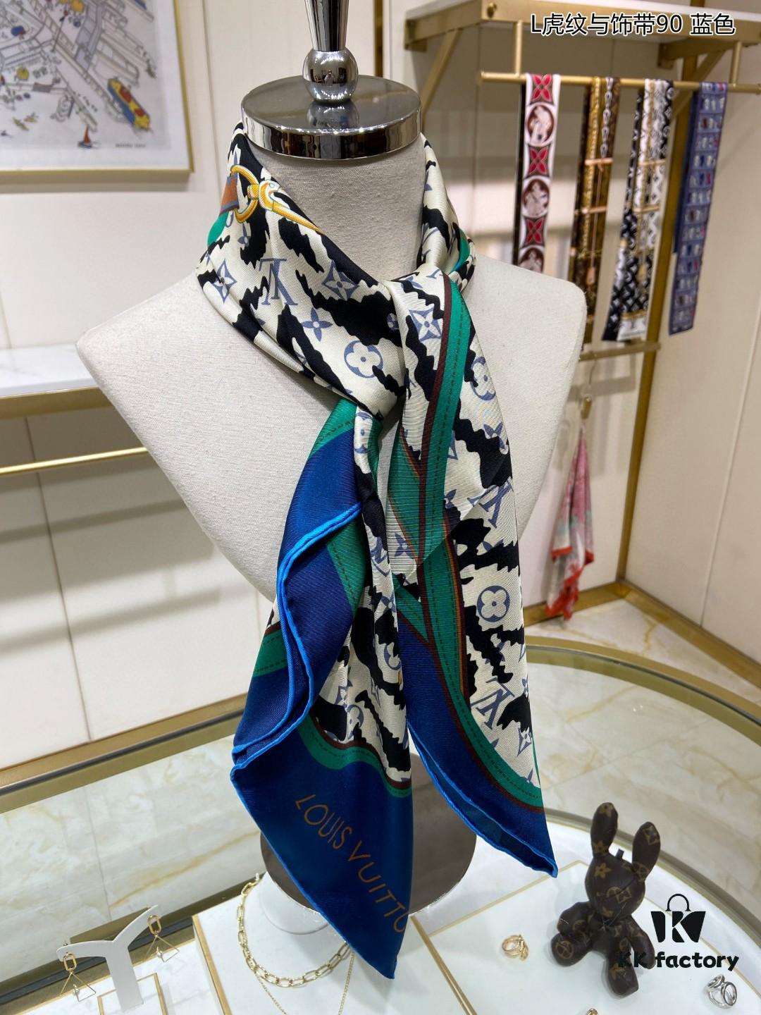 693077356e68136f4d9a66e0 Luxury LV Monogram Tiger Stripe Silk Scarf - Premium Quality 90x90cm Real Silk