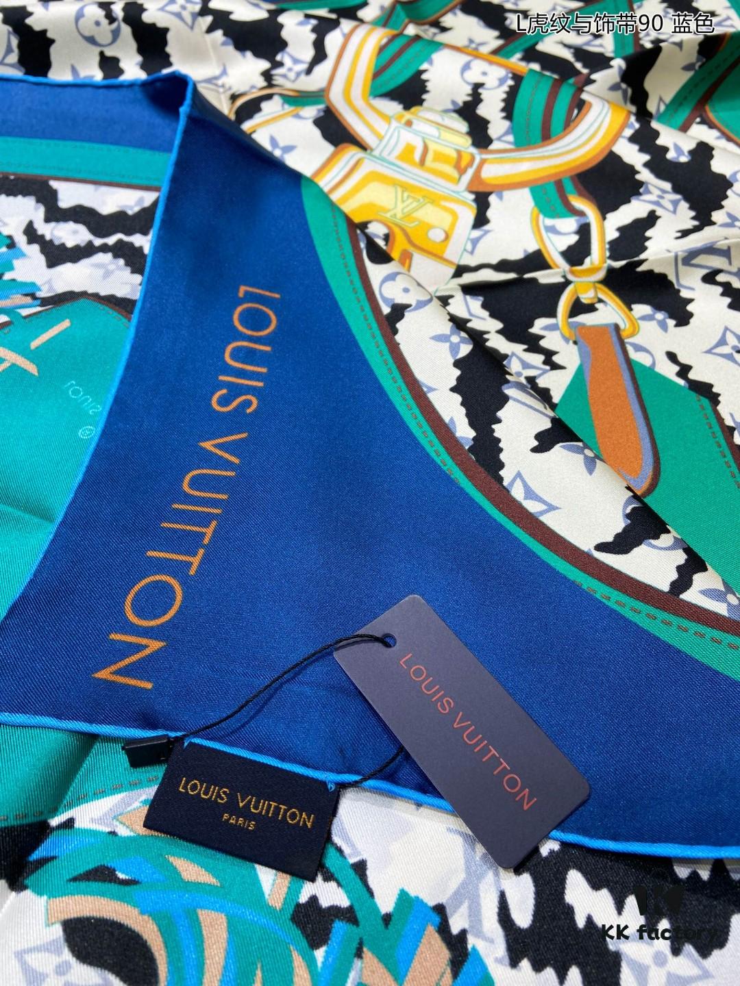 693077376e68136f4d9a66e4 Luxury LV Monogram Tiger Stripe Silk Scarf - Premium Quality 90x90cm Real Silk