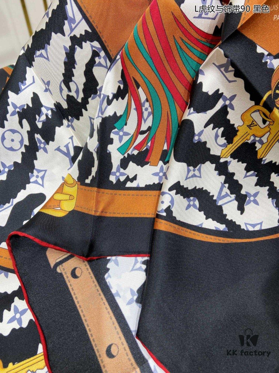 6930773c6e68136f4d9a66ee Luxury LV Monogram Tiger Stripe Silk Scarf - Premium Quality 100% Twill Silk 90x90cm