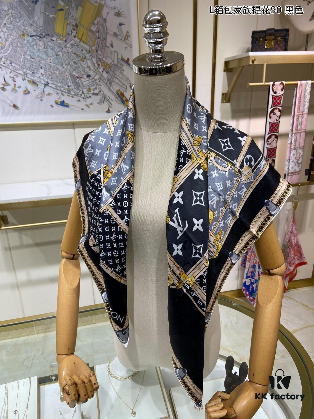 6930773f6e68136f4d9a66f3 Luxury Custom Let's Go Monogram Silk Scarf – High-End Jacquard Mulberry Silk Square Shawl 90x90cm