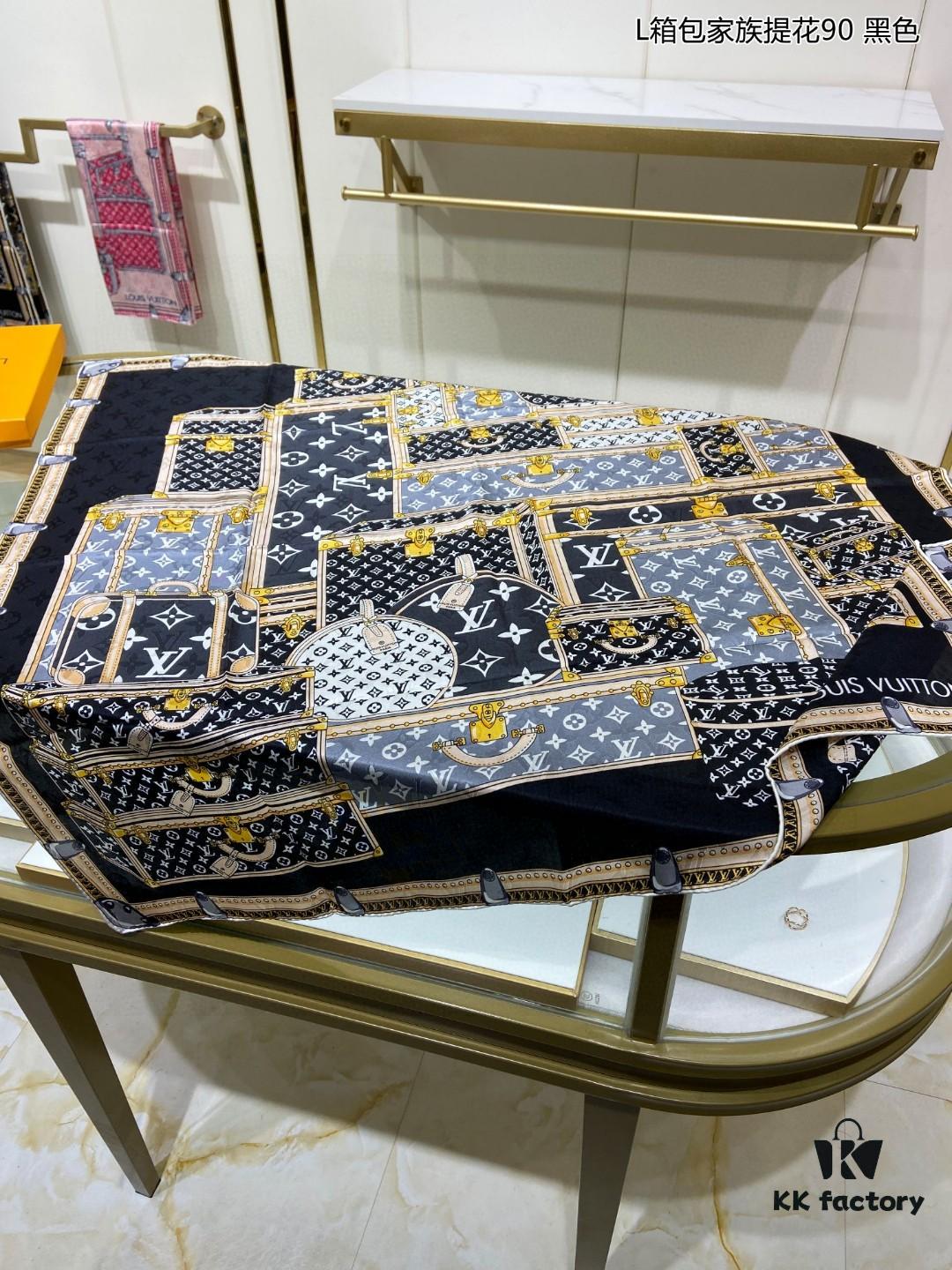 693077406e68136f4d9a66f6 Luxury Custom Let's Go Monogram Silk Scarf – High-End Jacquard Mulberry Silk Square Shawl 90x90cm