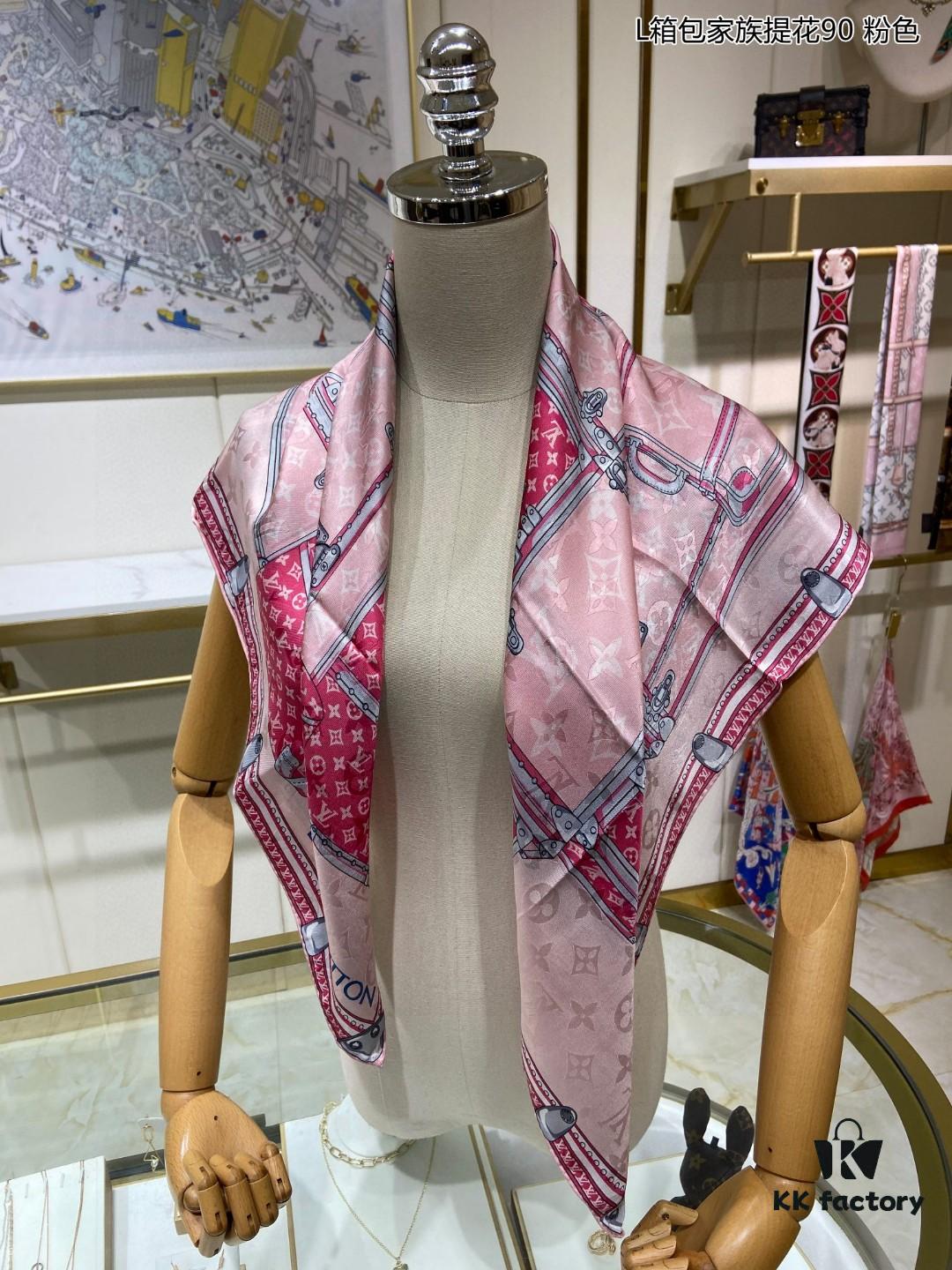 693077456e68136f4d9a6701 Luxury Custom Let's Go Monogram Jacquard Silk Scarf 90x90cm - LV Inspired Travel Heritage Design