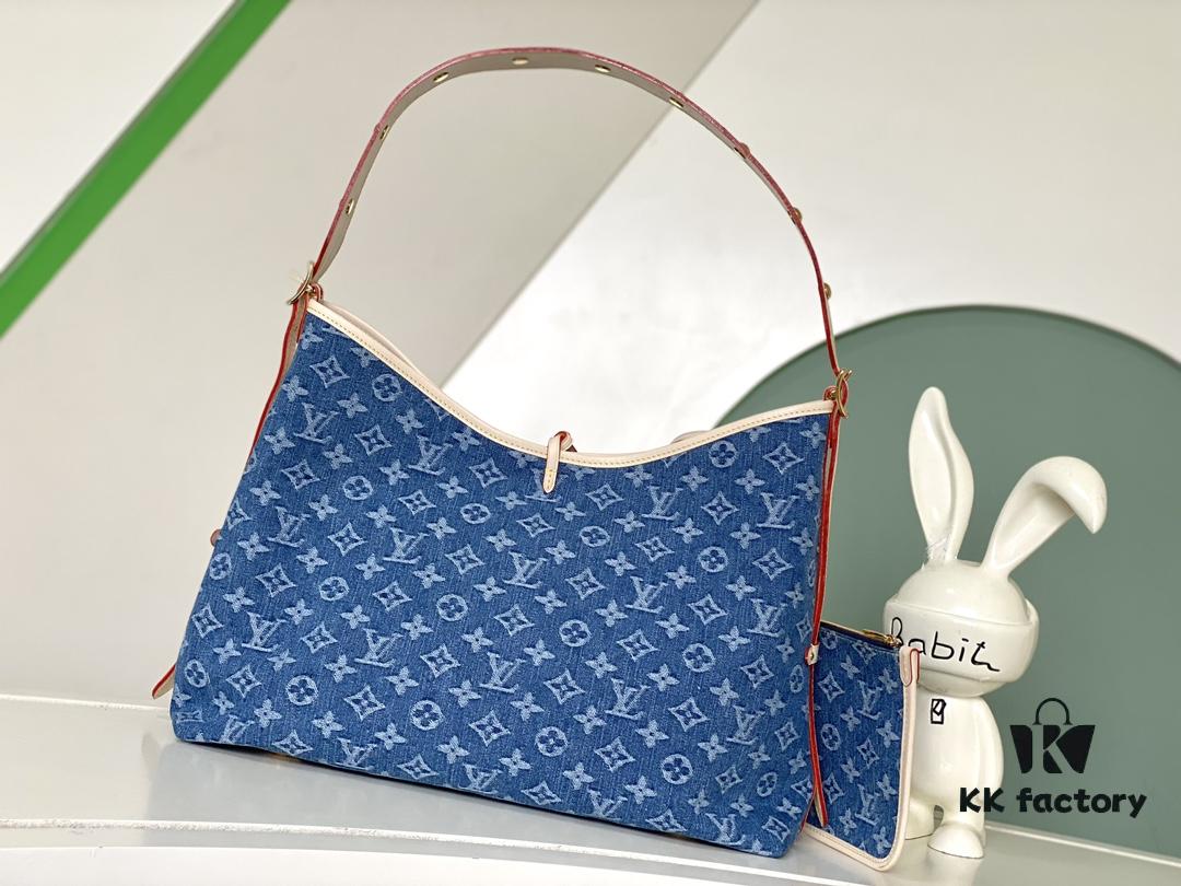 693077d16e68136f4d9a680f Louis Vuitton M46855 Blue Denim Shopping Bag Series M46197 CarryAll Medium Handbag