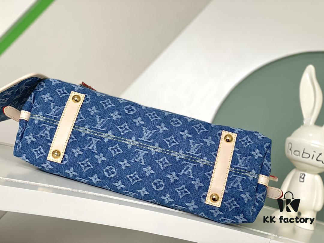 693077d26e68136f4d9a6812 Louis Vuitton M46855 Blue Denim Shopping Bag Series M46197 CarryAll Medium Handbag