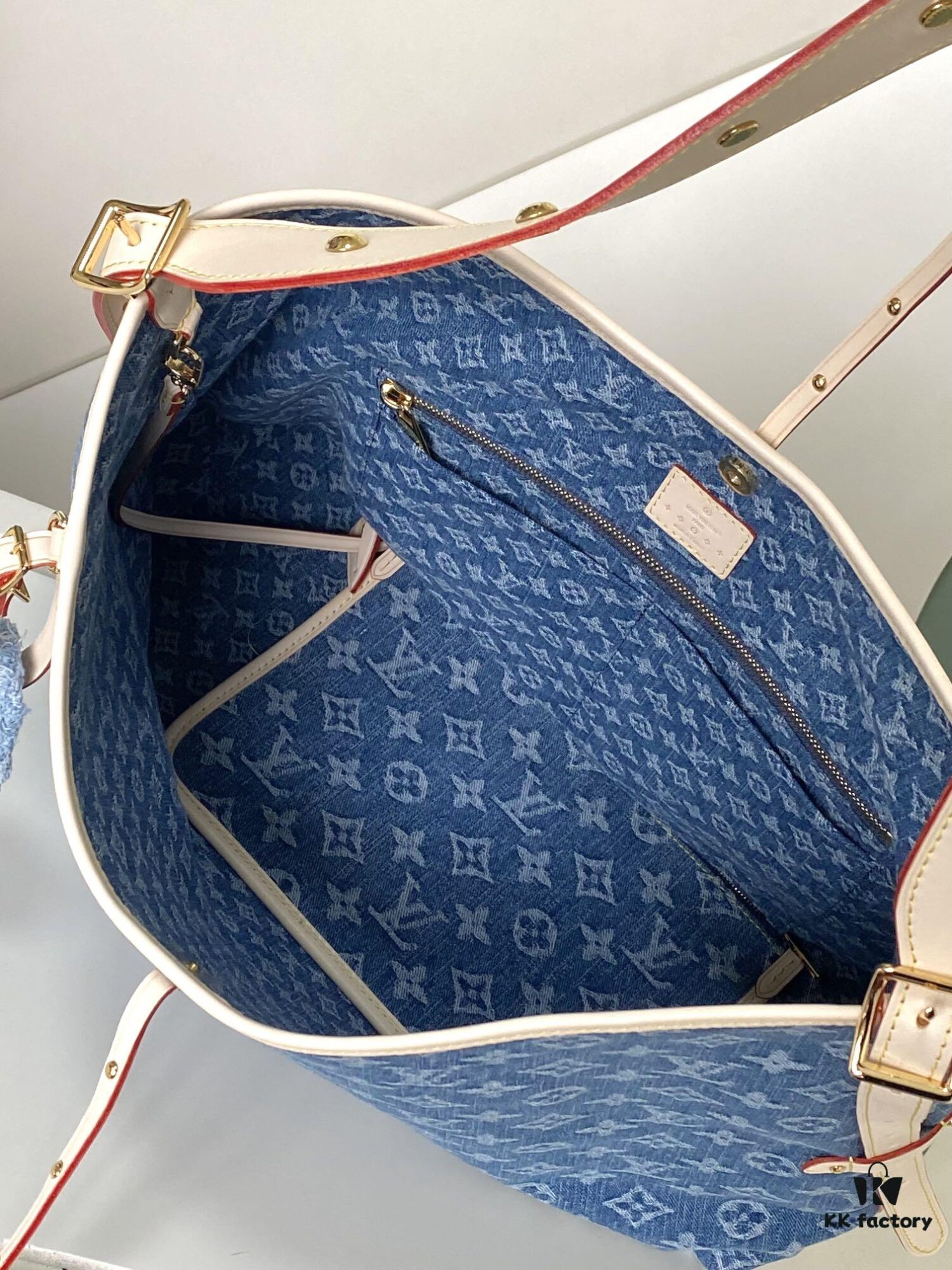 693077d46e68136f4d9a6817 Louis Vuitton M46855 Blue Denim Shopping Bag Series M46197 CarryAll Medium Handbag