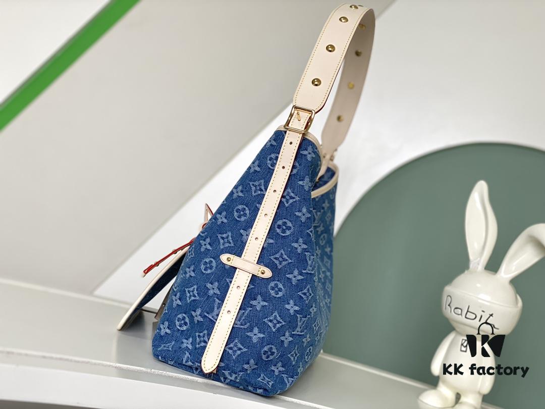 693077d66e68136f4d9a6819 Louis Vuitton M46855 Blue Denim Shopping Bag Series M46197 CarryAll Medium Handbag