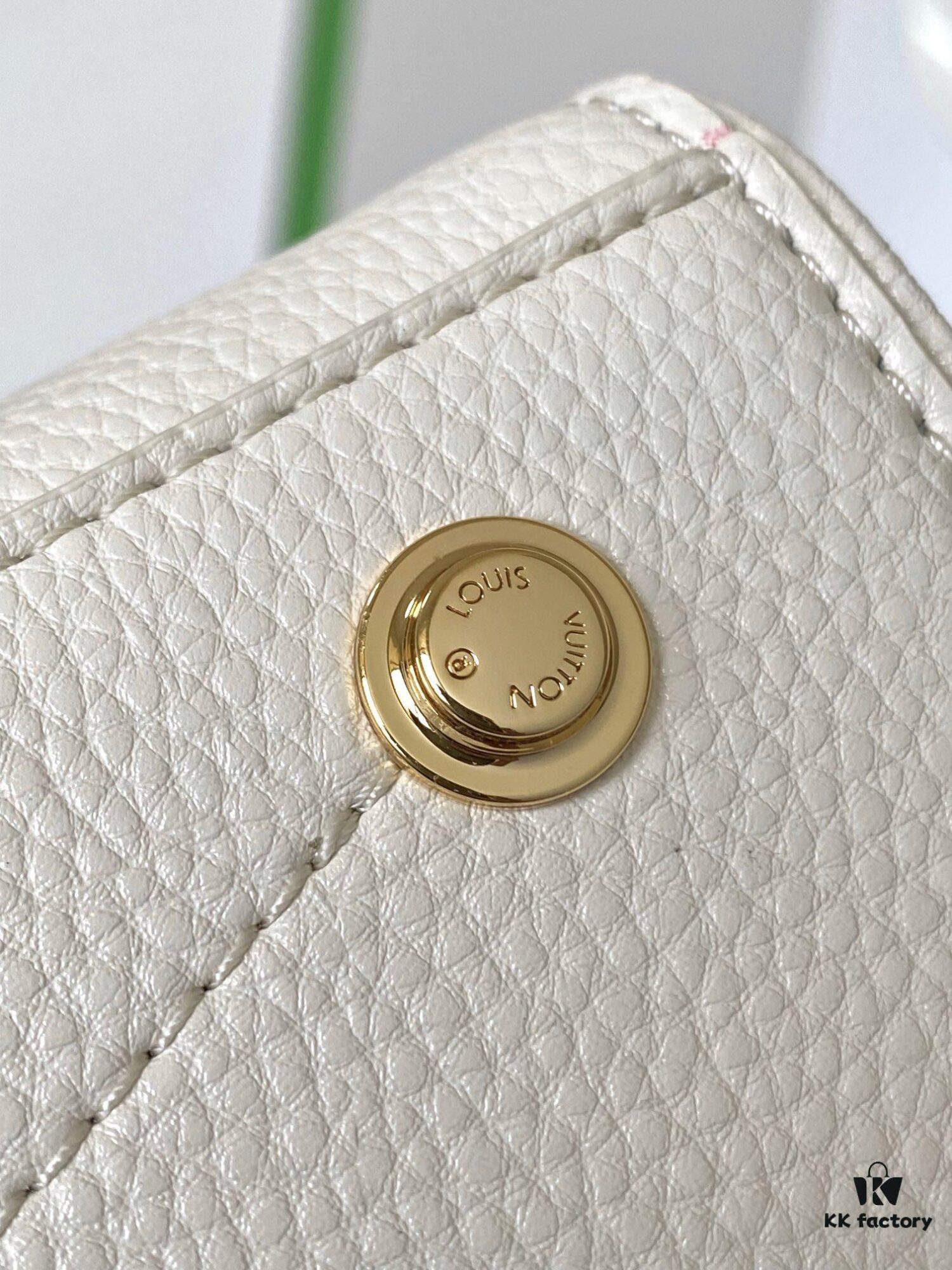 M23061 White Lock It MM Bag in Refined Taurillon Leather