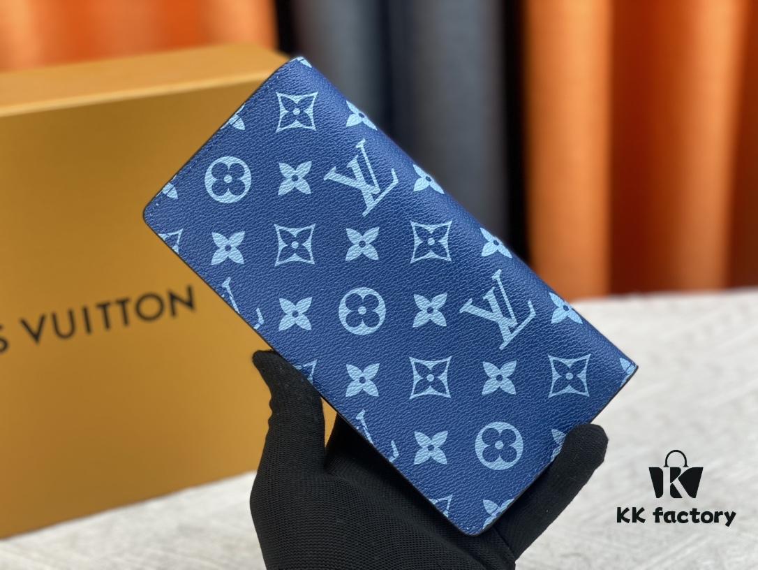 693077f66e68136f4d9a685f Wallet Model: N62665 Blue with Coffee-Colored Louis Vuitton Classic Brazza Wallet