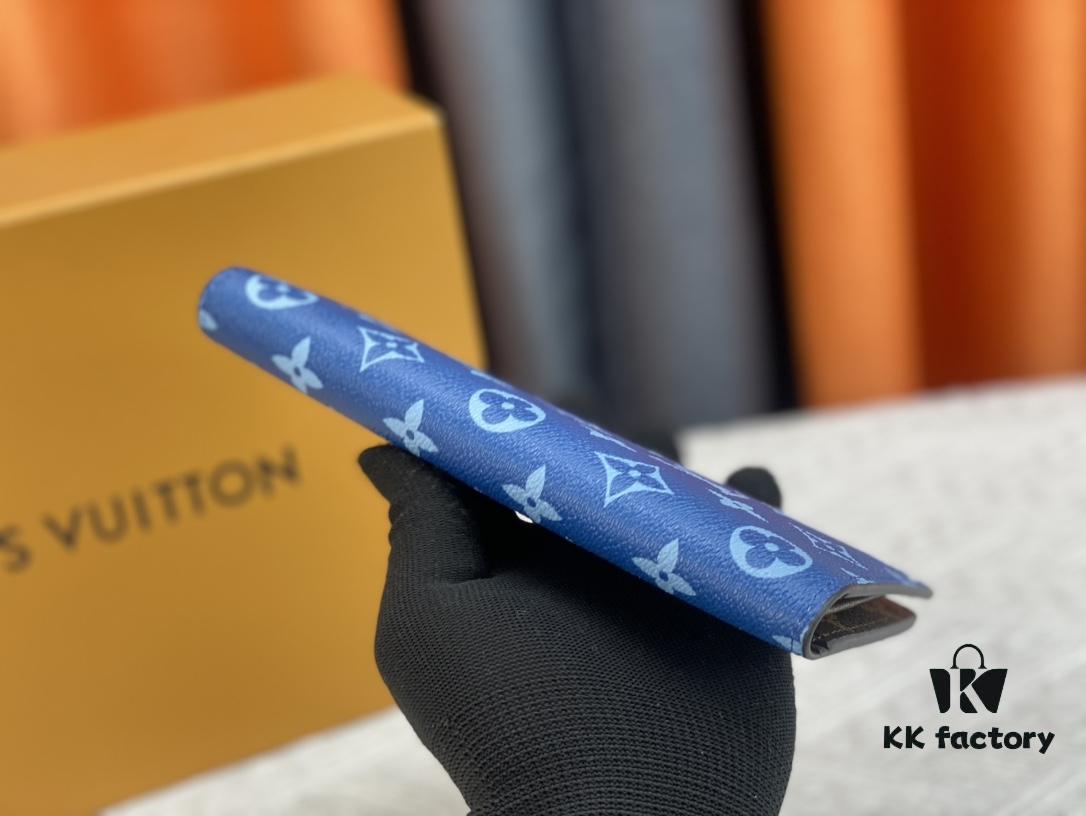 693077f66e68136f4d9a6860 Wallet Model: N62665 Blue with Coffee-Colored Louis Vuitton Classic Brazza Wallet