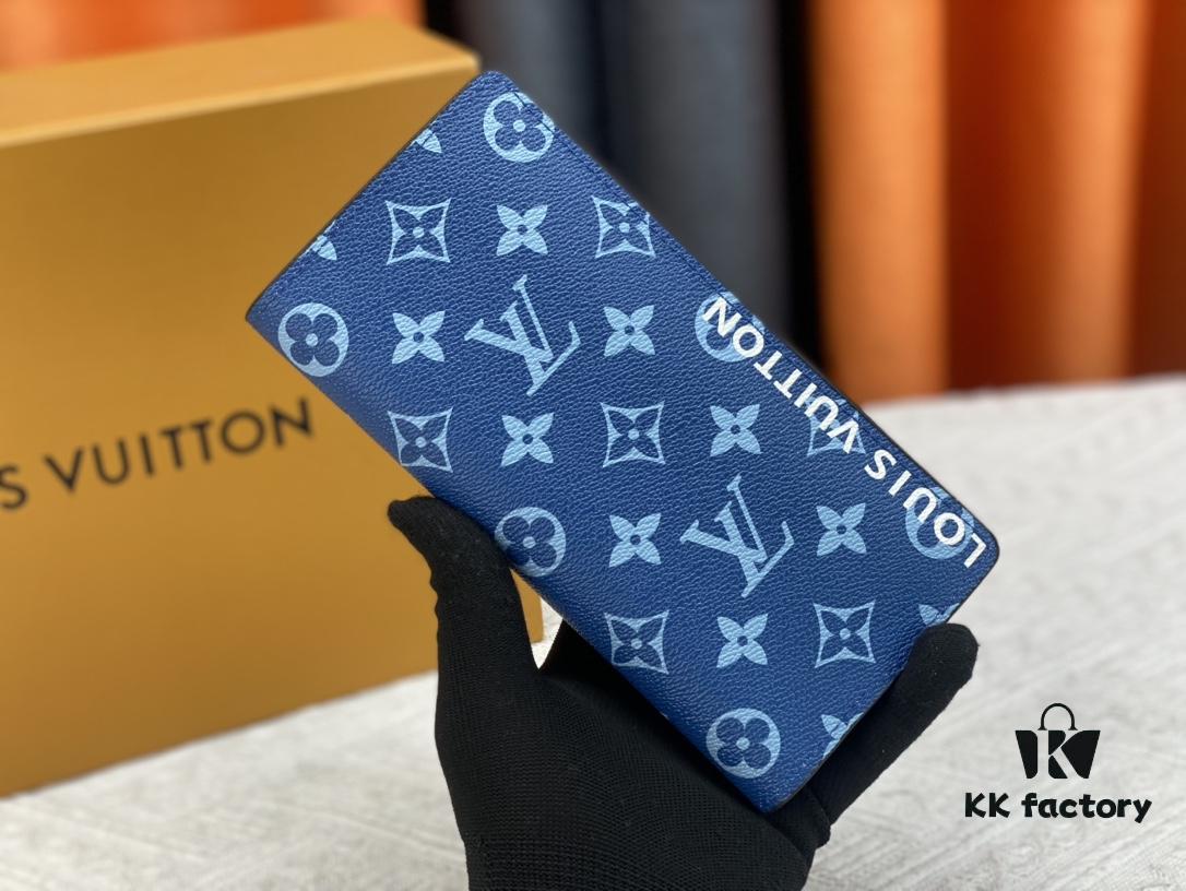 693077f66e68136f4d9a6861 Wallet Model: N62665 Blue with Coffee-Colored Louis Vuitton Classic Brazza Wallet