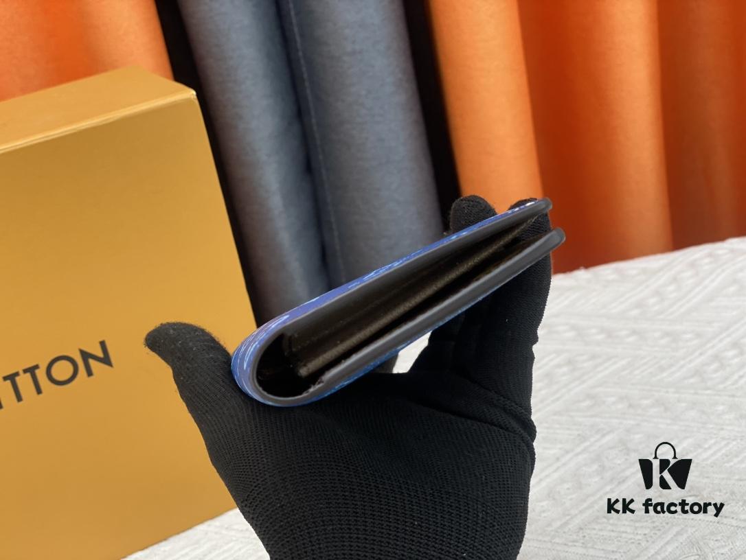 693077f76e68136f4d9a6862 Wallet Model: N62665 Blue with Coffee-Colored Louis Vuitton Classic Brazza Wallet