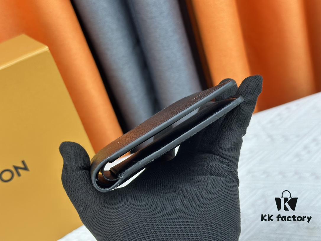 693077fe6e68136f4d9a6871 Wallet Original 💎【Real Photo, Personal Background】M58189 Black Pebbled Leather Short Wallet