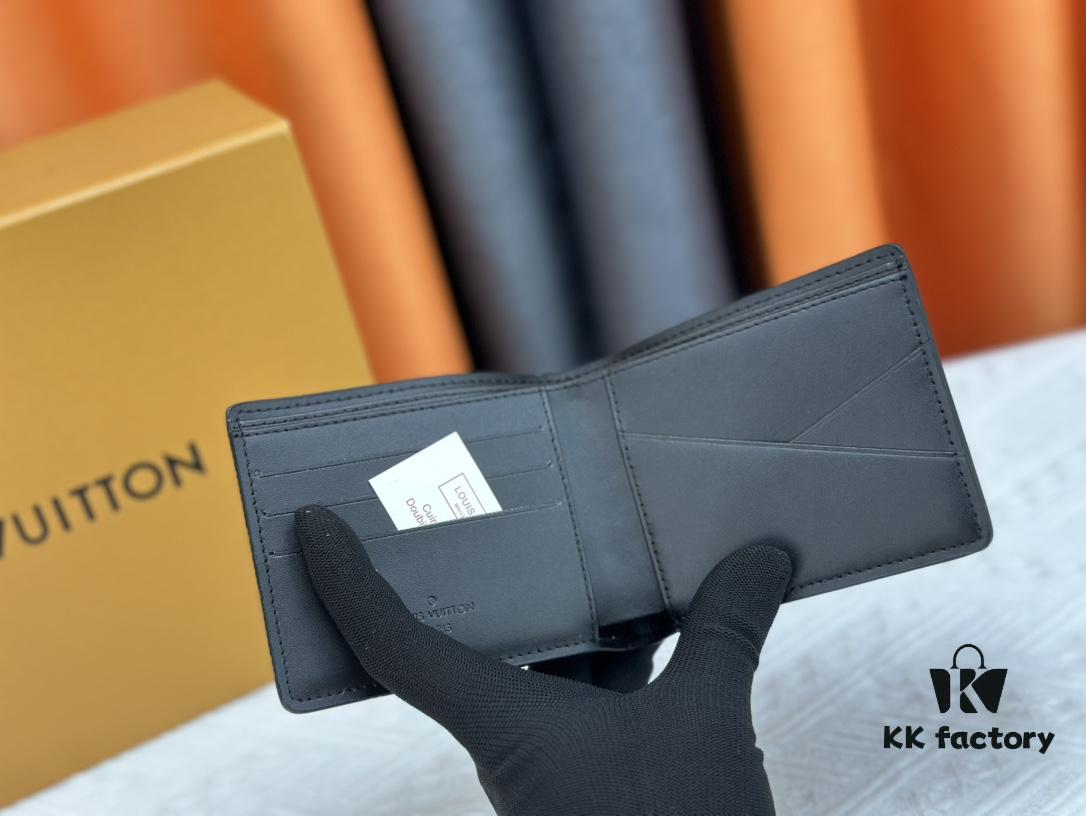 693077ff6e68136f4d9a6873 Wallet Original 💎【Real Photo, Personal Background】M58189 Black Pebbled Leather Short Wallet