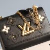 LV Latest Hot Sale Twist Denim Medium Handbag - Flower Tinsel Collection
