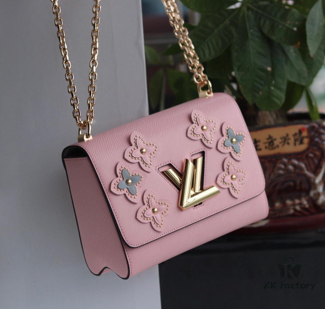 6930782c6e68136f4d9a68d8 LV Latest and Hottest Twist Denim Medium Bag 42300 - Luxury Flower Tinsel Design with Embellished Monogram Motifs