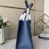 6930785f6e68136f4d9a6952 Top-Grade Full-Grain Leather, Exclusive Real Photo - M45595 Pearl Blue Full Leather Matelassé By The Pool Capsule Collection OnTheGo Medium Tote Bag