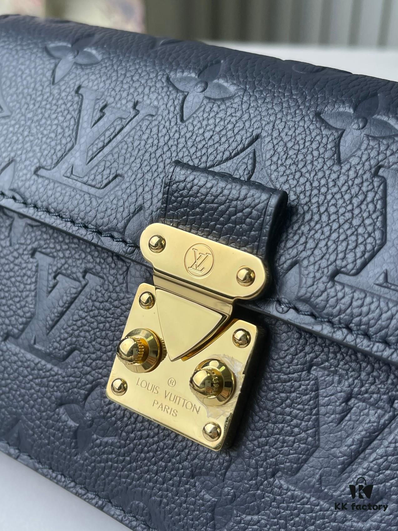 693078666e68136f4d9a695f Top-tier Original Stock, Exclusive Real Photos: M82836 Blue Full Leather Embossed Wallet On Chain Metis Chain Bag