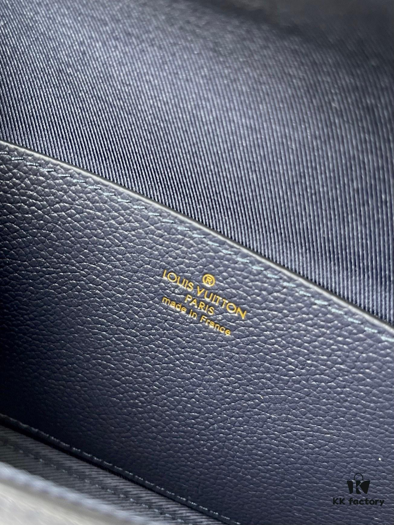 693078676e68136f4d9a6960 Top-tier Original Stock, Exclusive Real Photos: M82836 Blue Full Leather Embossed Wallet On Chain Metis Chain Bag