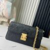 6930786e6e68136f4d9a696e Top-tier Original Order Exclusive Real Shot M82637 Black Full Leather Embossed Wallet On Chain Metis Chain Bag M82836 82637 Black Embossed