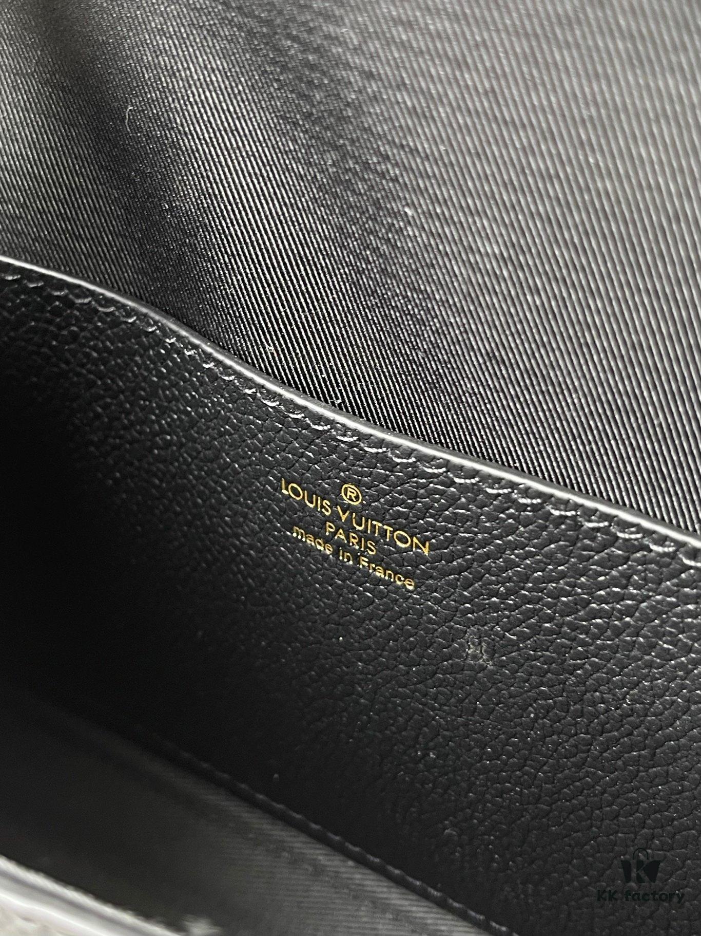 693078736e68136f4d9a6975 Top-tier Original Order Exclusive Real Shot M82637 Black Full Leather Embossed Wallet On Chain Metis Chain Bag M82836 82637 Black Embossed
