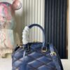 6930787c6e68136f4d9a6986 Top Quality Original Design Exclusive Real Shot M23666 Deep Blue Diamond Quilted Full Leather Clam Shell Bag Series Alma BB Handbag