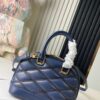 6930787e6e68136f4d9a6989 Top Quality Original Design Exclusive Real Shot M23666 Deep Blue Diamond Quilted Full Leather Clam Shell Bag Series Alma BB Handbag