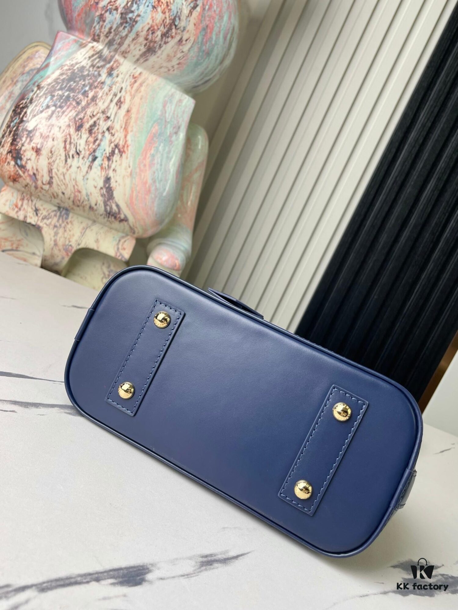 6930787f6e68136f4d9a698a Top Quality Original Design Exclusive Real Shot M23666 Deep Blue Diamond Quilted Full Leather Clam Shell Bag Series Alma BB Handbag