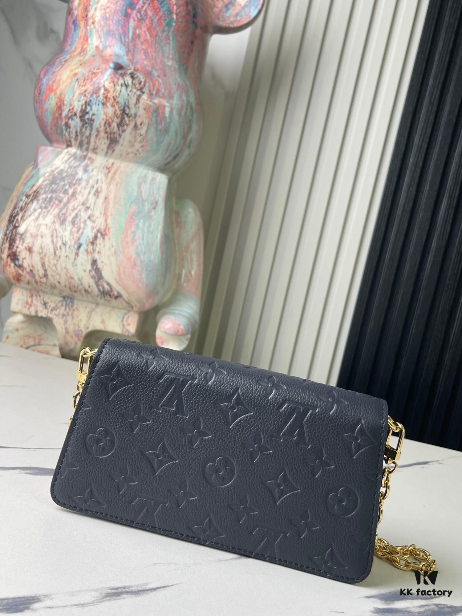 693078806e68136f4d9a698c Top-tier Original Stock, Exclusive Real Photos: M82836 Blue Full Leather Embossed Wallet On Chain Metis Chain Bag