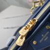 693078806e68136f4d9a698e Top Quality Original Design Exclusive Real Shot M23666 Deep Blue Diamond Quilted Full Leather Clam Shell Bag Series Alma BB Handbag