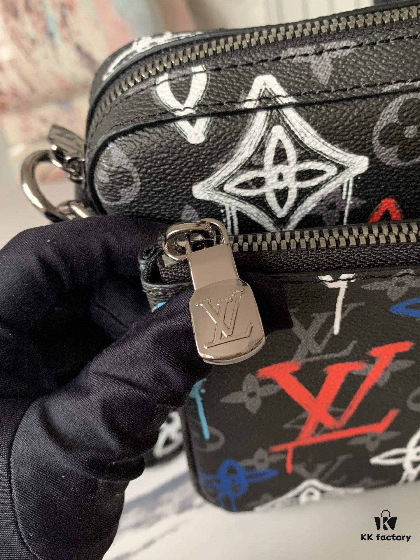 6930788f6e68136f4d9a69a8 Top-tier Original Replica, Exclusive Real-shot: M21396 Trio Messenger Bag Unveils the Trendy Charm of Damier Spray