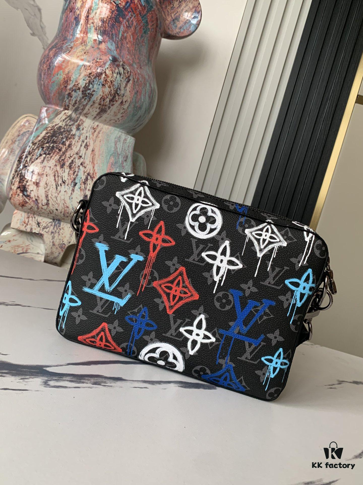 693078906e68136f4d9a69ac Top-tier Original Replica, Exclusive Real-shot: M21396 Trio Messenger Bag Unveils the Trendy Charm of Damier Spray