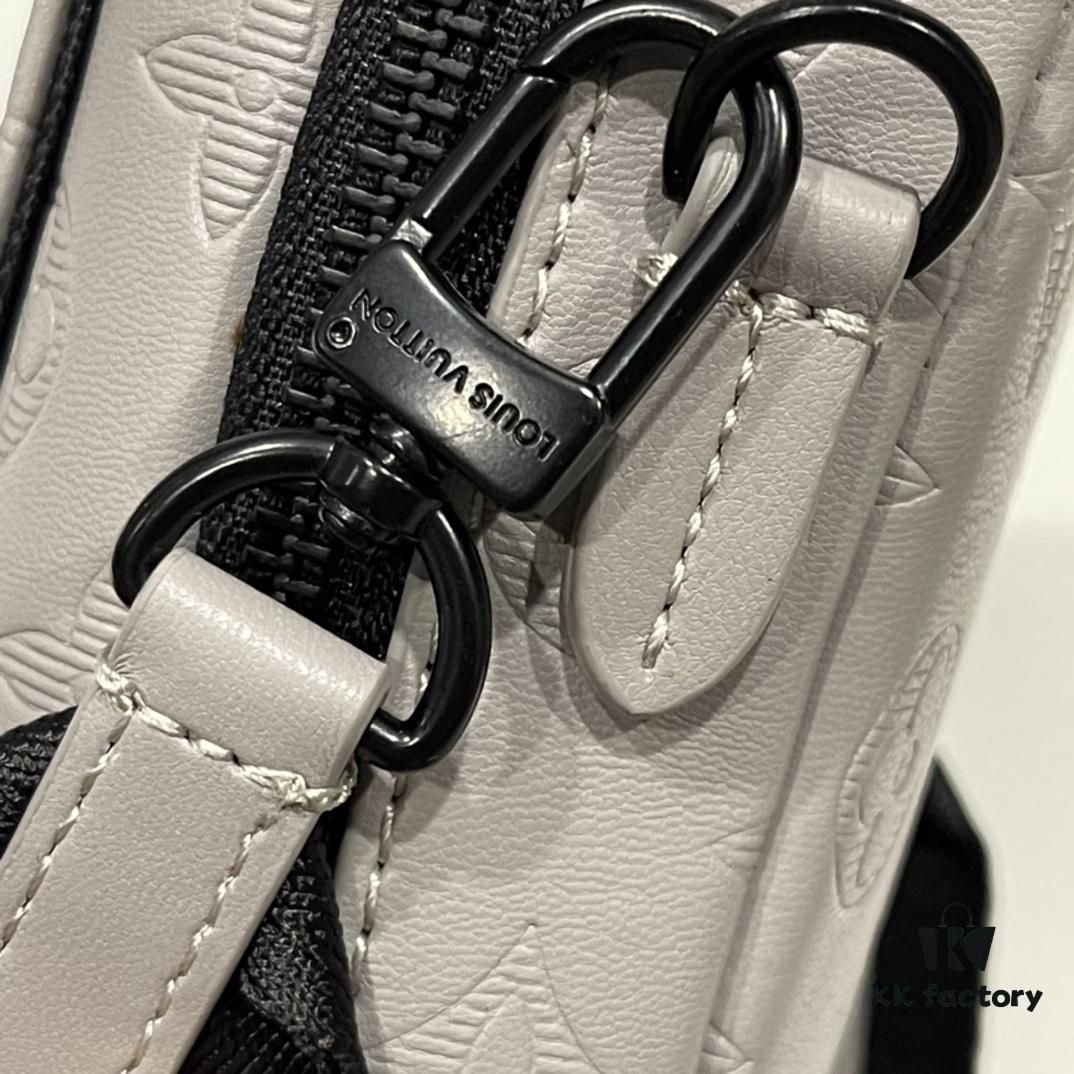 693078a46e68136f4d9a69d2 Upgraded Version! Latest Release! M81321 M81323 M81005 Black Grey Floral, Black Embossed, Grey Embossed Flap Double Phone Pouch — A Capsule Collection by Japanese Designer and DJ Nigo and Virgil Abloh for Louis Vuitton. This Flap Double phone bag features a shoulder strap, black-silver two-tone flap, messenger-style design, ideal for storing your phone and daily essentials.