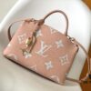Petit Palais Handbag in Grained Leather with Monogram Motif