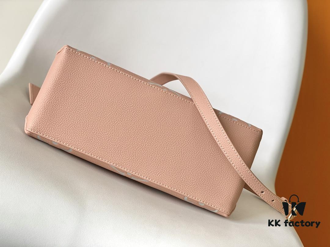 Petit Palais Handbag in Grained Leather with Monogram Motif