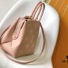 693078b96e68136f4d9a6a05 Petit Palais Bag in Grained Leather with Oversized Monogram Flowers and LV Initials