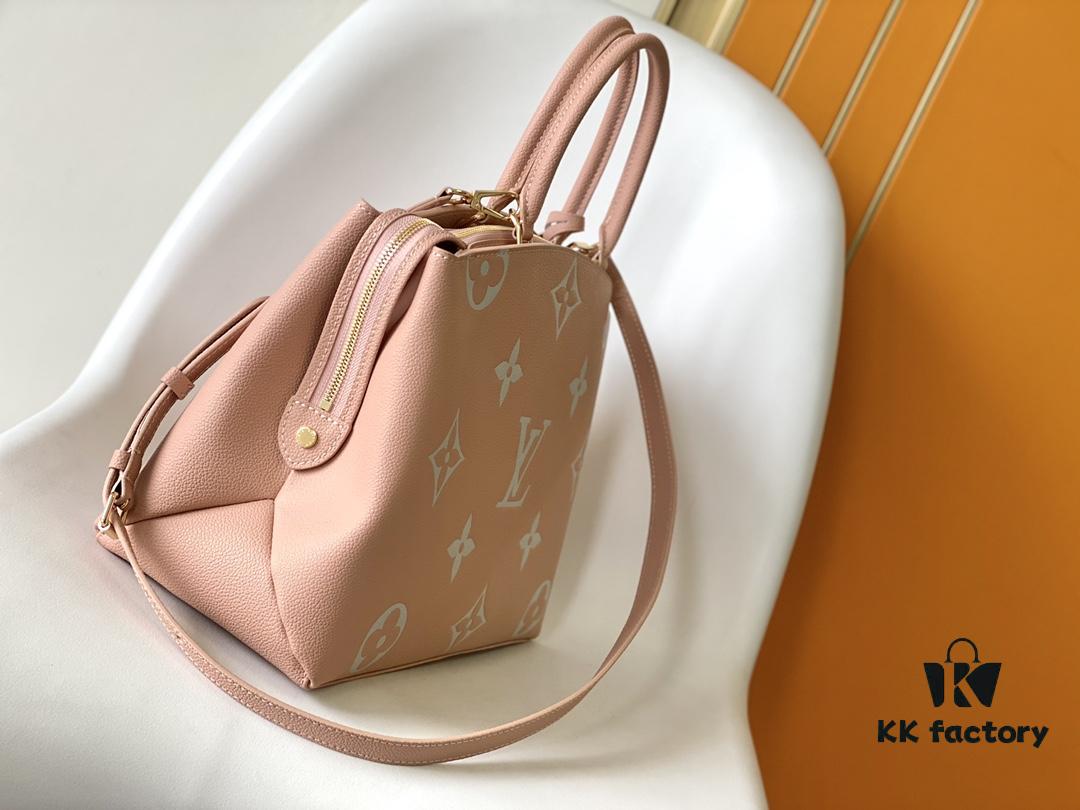 693078b96e68136f4d9a6a05 Petit Palais Bag in Grained Leather with Oversized Monogram Flowers and LV Initials