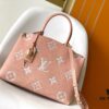 693078b96e68136f4d9a6a06 Petit Palais Bag in Grained Leather with Oversized Monogram Flowers and LV Initials