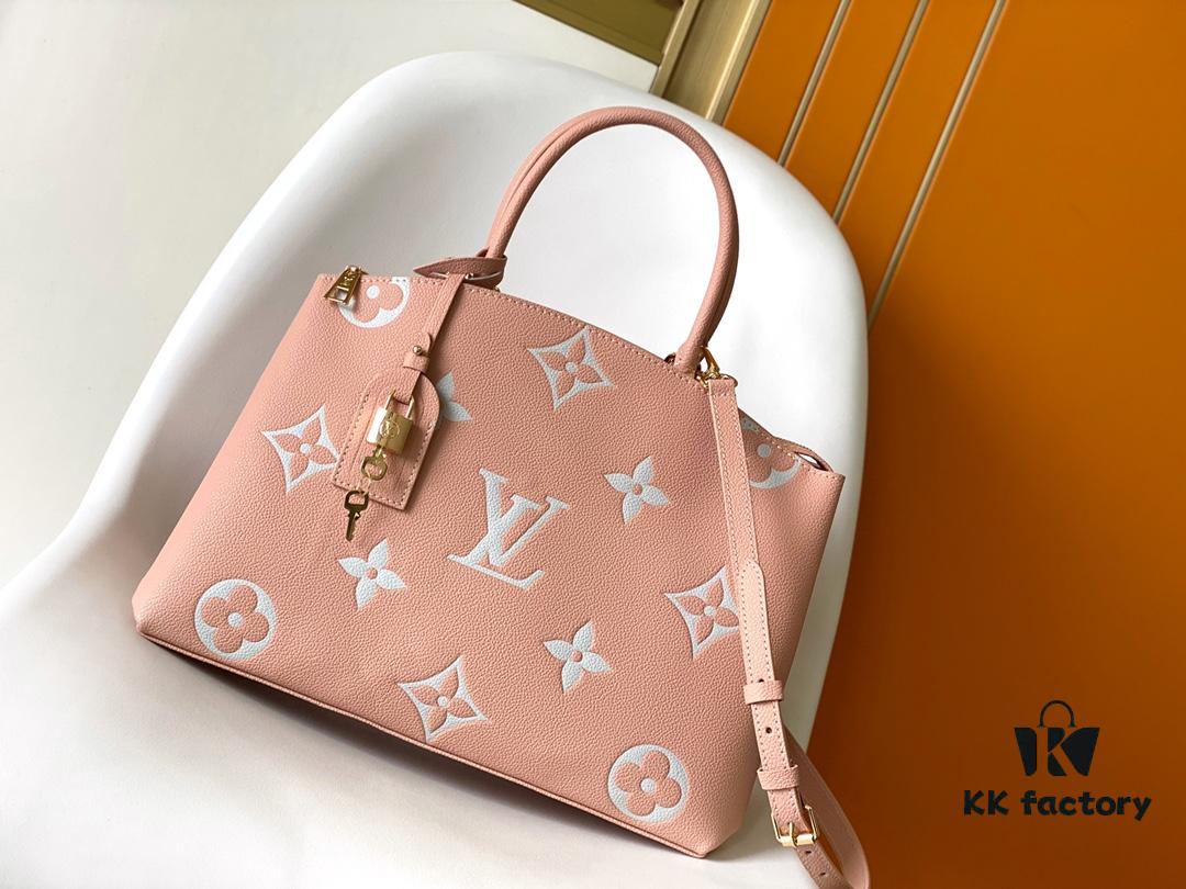 693078b96e68136f4d9a6a06 Petit Palais Bag in Grained Leather with Oversized Monogram Flowers and LV Initials