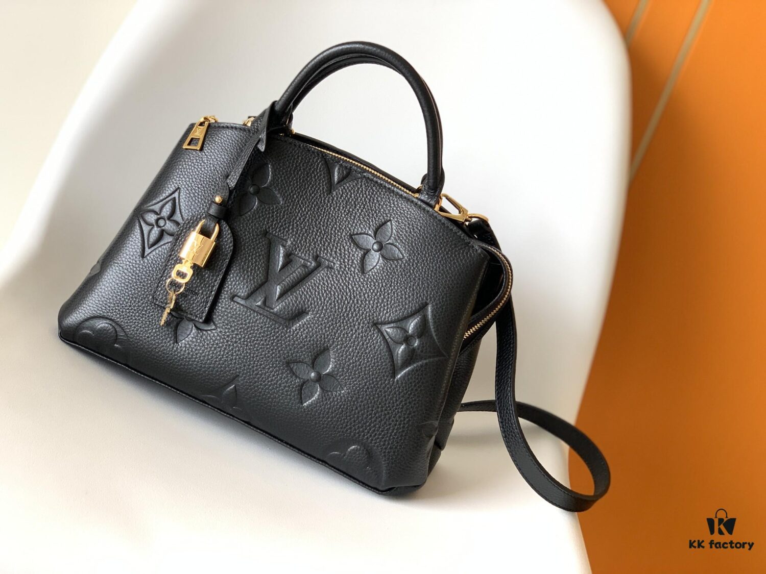 693078c66e68136f4d9a6a1f Petit Palais Handbag in Grained Leather with Monogram Giant Print