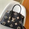 693078d16e68136f4d9a6a33 Petit Palais Handbag in Grained Leather with Oversized Monogram Flower and LV Initials