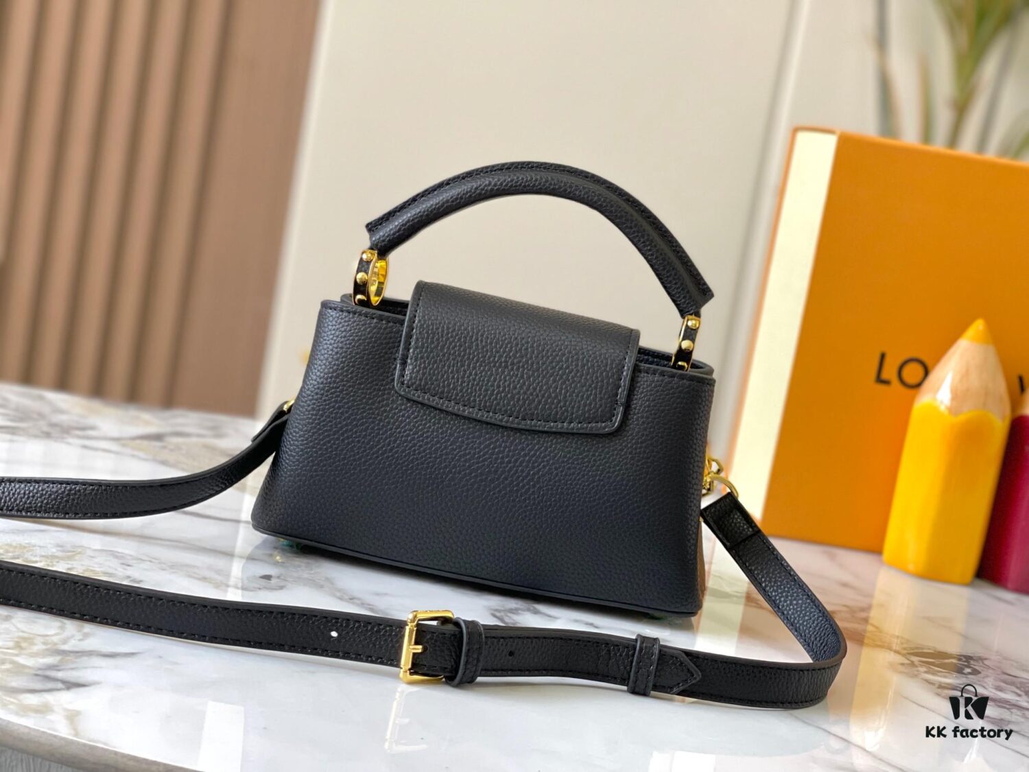 Top-Quality Original M14393 Black Capucines East West Mini Handbag