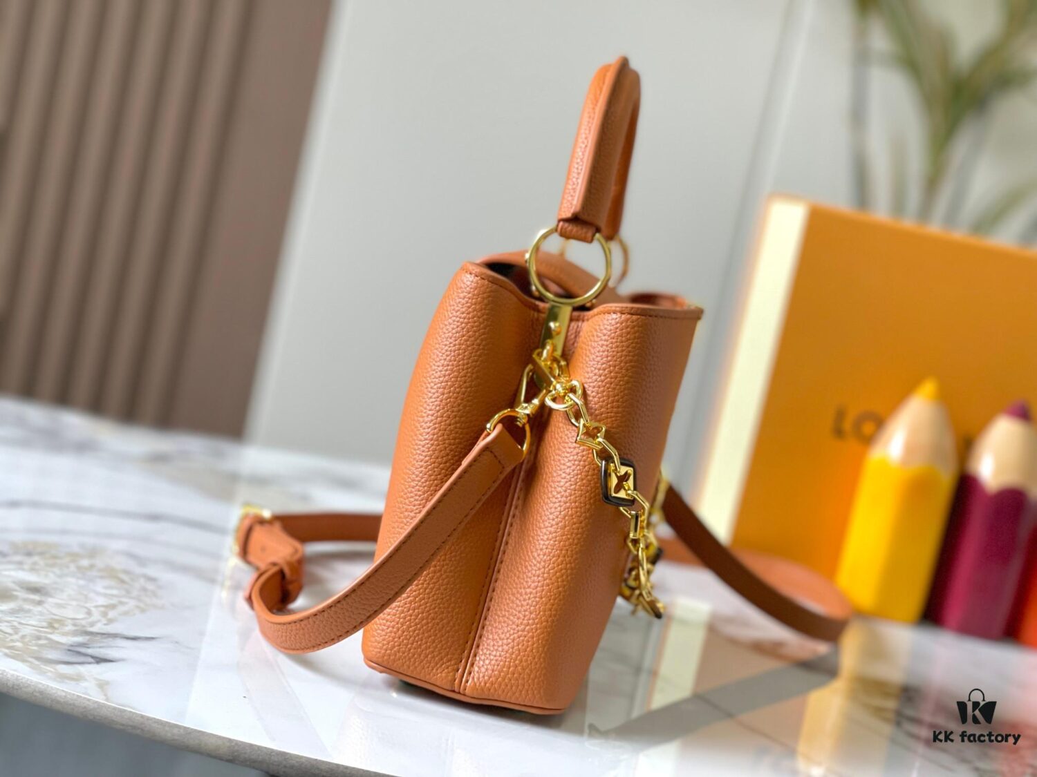 Guangzhou Stock Top Quality Original M14971 Brown Capucines BB Handbag
