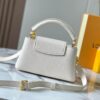 693078f36e68136f4d9a6a72 Top-Quality Guangzhou Stock M14393 White Capucines East West Mini Bag