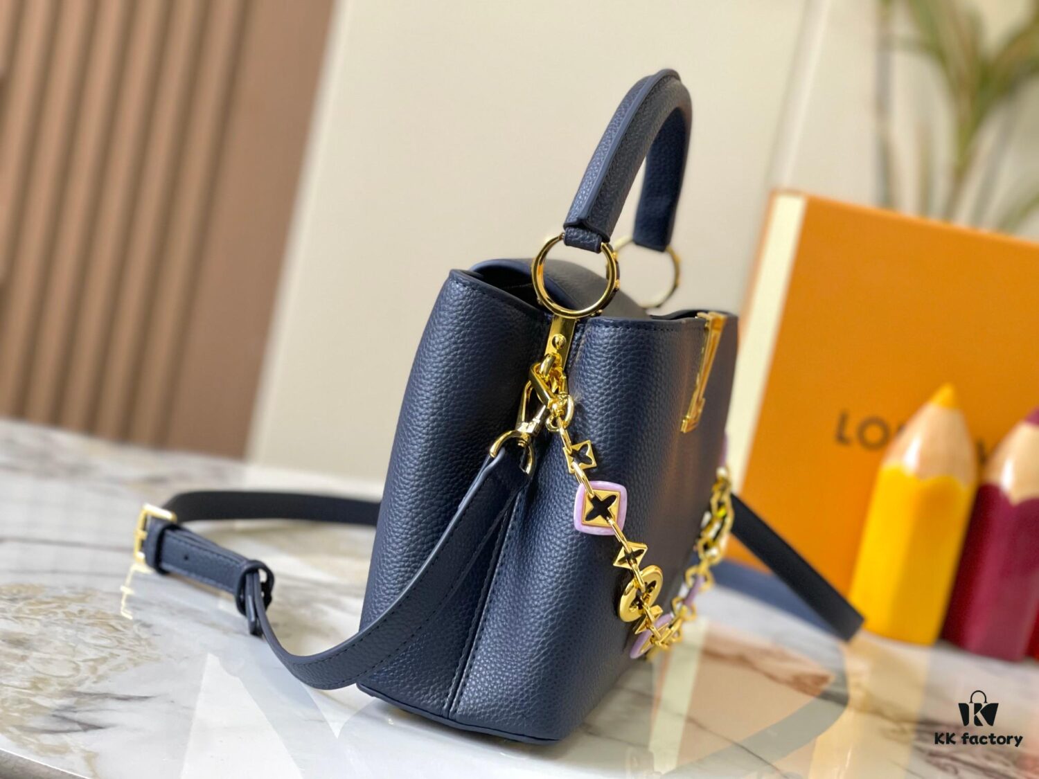 693078f76e68136f4d9a6a78 Guangzhou Stock Top Quality Original M14971 Blue Capucines BB Handbag