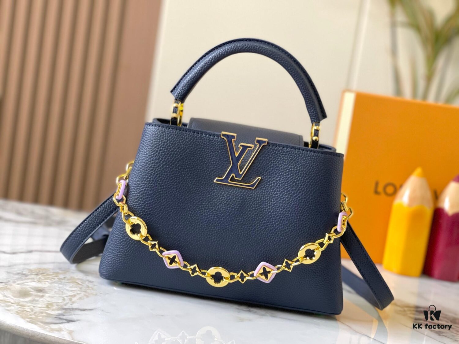693078f76e68136f4d9a6a79 Guangzhou Stock Top Quality Original M14971 Blue Capucines BB Handbag