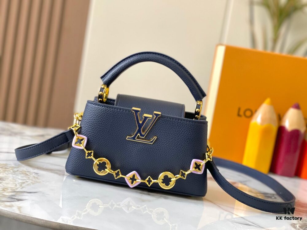 693078fb6e68136f4d9a6a80 Guangzhou Stock Top Original M14393 Blue Capucines East West Mini Handbag