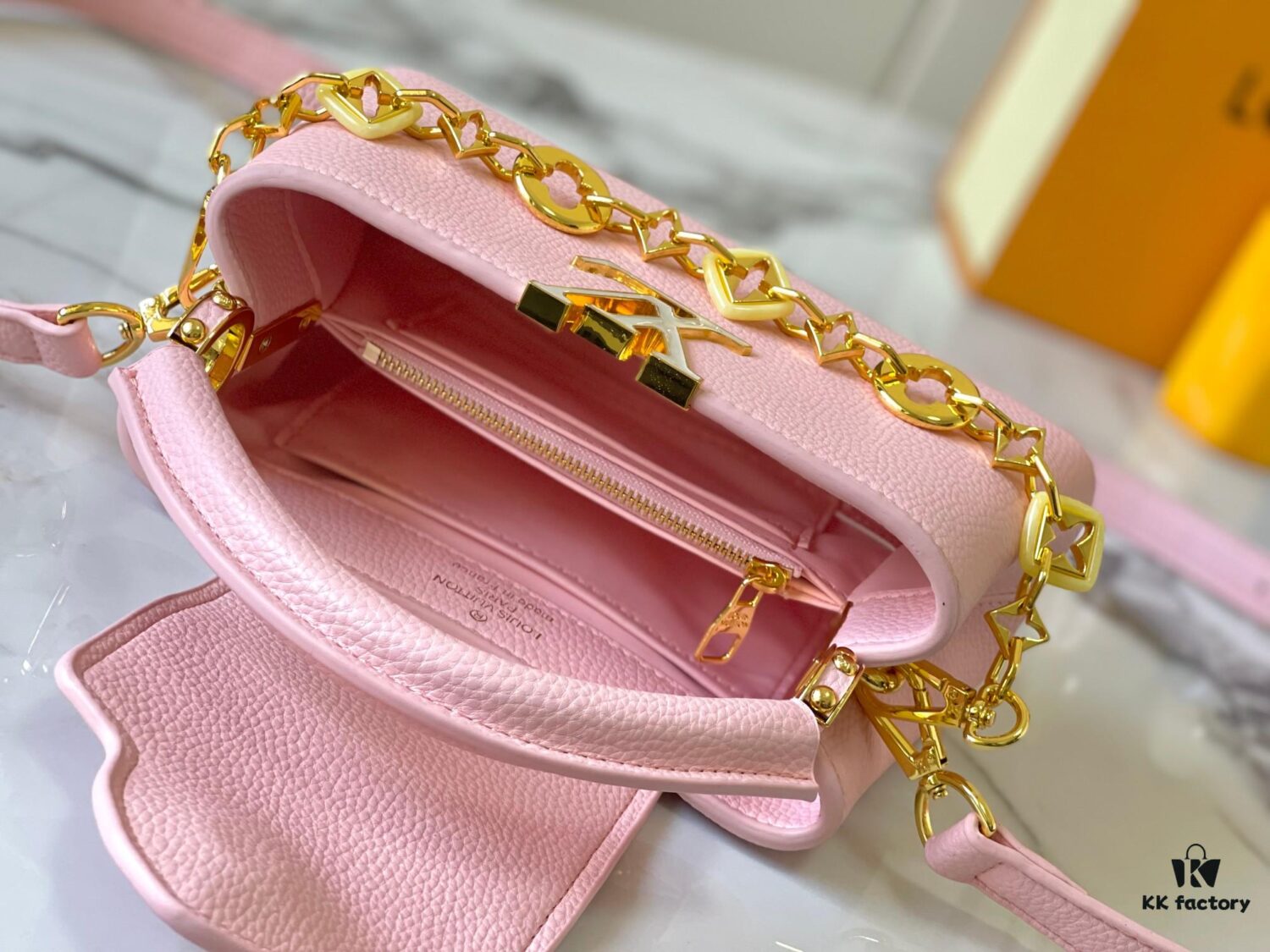 6930790c6e68136f4d9a6a9a Guangzhou Stock Top Quality Original M14393 Pink Capucines East West Mini Handbag