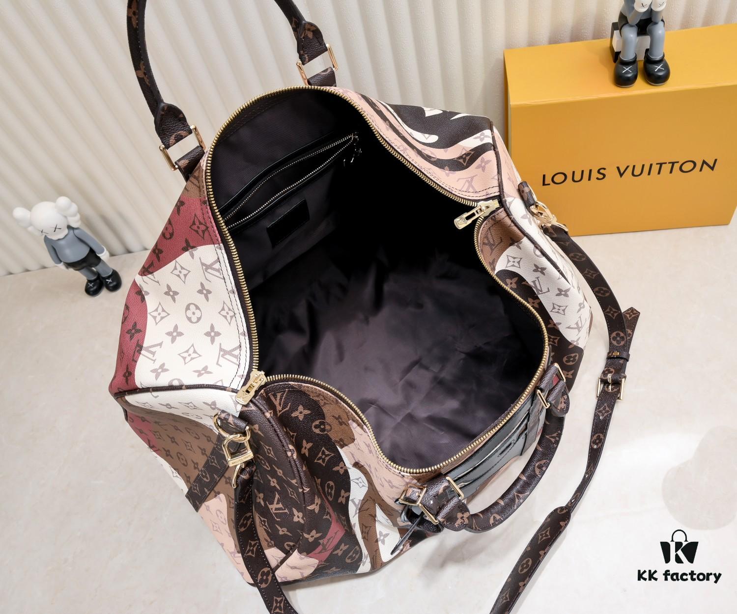 6930793d6e68136f4d9a6ae1 Keepall Bandoulière 45 Travel Bag in Monogram Coated Canvas with Cowhide Leather