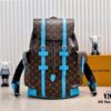 693079466e68136f4d9a6af1 Louis Vuitton Colormania Collection Christopher Medium Backpack M12729 Monogram Blue and M13202 Monogram Ochre 41379